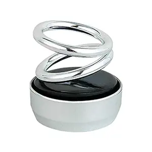 Spidy Moto Solar Power Rotating Car Air Freshener Perfume, with Organic Fragrance (White)