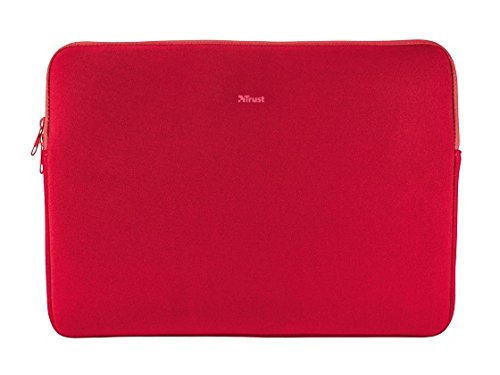 Trust Primo Soft Laptop Sleeve 17,3 Zoll weiche Schutzhülle (für Notebooks mit Bildschirmdiagonale bis 43,9 cm (17,3 Zoll)) rot - 3