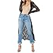 Produktbild MRULIC Damen Florale Kimono Cardigan Boho Chiffon Sommerkleid Beach Cover up Leicht Tuch für die Sommermonate am Strand oder See (L, Z4-Schwarz)