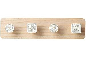 Benoon 3/4/5 Ganchos De Madera Montados En La Pared, Estilo Nórdico Perchero Autoadhesivo Perchero De Almacenamiento Decoración para El Hogar 4 Ganchos