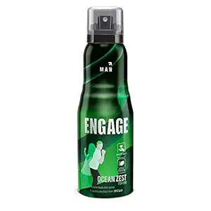 Engage Ocean Zest Deodorant for Men, Citrus and Aquatic, Skin Friendly, 150ml