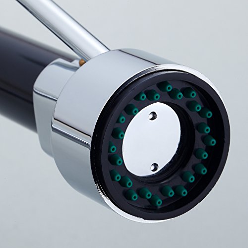 Auralum® Mordern Einhebel Waschtischarmatur Spültischarmaturen mit Küchenarmatur herausziehbarer Geschirrbrause Küche verchromt Armatur Mischbatterie Einhandhebelmischer Wasserhahn - 6