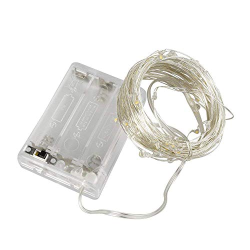 BRIGHTINWD led guirnalda de navidad al aire libre luces de la secuencia 10 m 33ft 100 leds de alambre de cobre con pilas luces de hadas de la decoración del hogar (Azul)