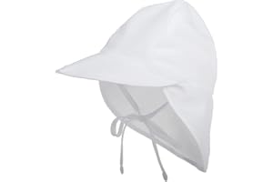 Malaxlx Chapeau Bébé Enfant Cou Protection Chapeau de Soleil Eté Anti UV Bob Chapeau de Plage Casquette à Rabat Visière pour 3 Mois - 5 Ans Fille Garçon