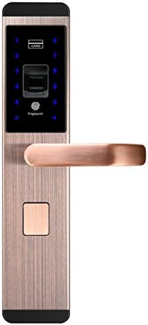 Fingerprint Lock Electronic Security Doors Card Fingerprint Lock Home Smart Lock,RedBronze-OneSize