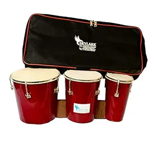 Skylark Musicals Wooden Triple Bongo Drum (Red)
