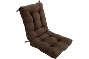REINO MANSIDI Cojin con Respaldo para Sillas 90 x 45x 10 cm. Conjunto Cojin de Asiento para sillas Interior y Exterior Cómodo. Cojines para sillas Comedor, mecedoras, Bancos terraza (Marrón, 1)