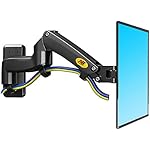 North Bayou TV LED Monitor Wall Mount Bracket with Full Motion Articulating Swivel and Gas Spring for 17-27 Inch Flat Panel Displays (Black)