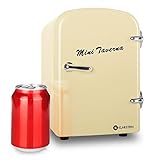 Klarstein "Mini Taverna mobiler kleiner Mini Auto Kühlschrank 12V Kühlbox Warmhaltbox (4 Liter, Tragegriff, Netz- oder via 12V-Zigarettenanzünder-Betrieb) creme