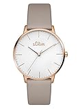 s.Oliver Damen Analog Quarz Armbanduhr mit Leder Armband SO-3441-LQ