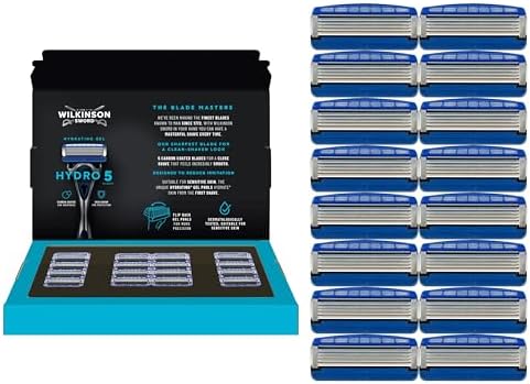 WILKINSON SWORD - Lame da rasoio da uomo Hydro 5 | Confezione da 16 ricariche per lamette | Gel idratante e rifinitore di precisione (la confezione può variare)