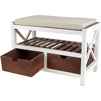 Amazon.de: Landhaus Flur Diele Sitzbank Flurbank Kommode mit Schuhregal