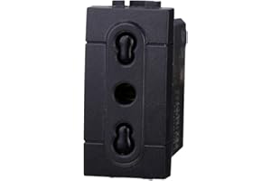 ZOREI Presa Bipasso Bivalente 2P+T 10/16A, Compatibile Con Bticino Living Light (1 Pezzo, Nero)