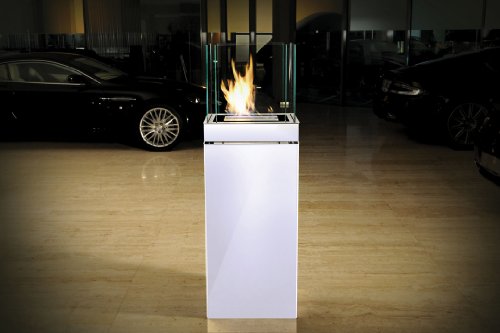 High Flame 1,7 L weiss gebürsteter Edelstahl Ethanolkamin von Radius Design - 555 l