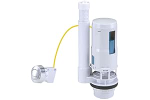 TERRIFI Dual Flush and Fill Toilet Cistern Kit - 2 Inch Push-Type Wire-Controlled Split Drain Valve, Split Toilet Dual Flush Valves Push Button Fill Valve, Save Water, Adjustable Height, ABS Material