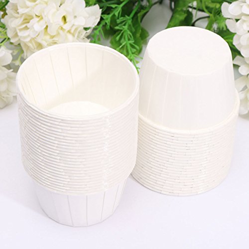 KING DO WAY 50 Stueck cupcake Papier Muffinfoermchen Backfoermchen Gebaeckfoermchen Wrapper cupcake Weiss 6.3 x 4.8 x 3.6cm - 5