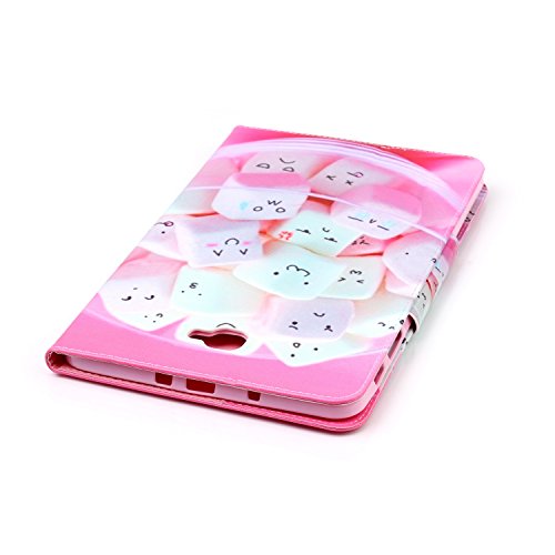 für Samsung Galaxy Tab A 10.1 Hülle Leder Emoji Zuckerwatte Muster,SKYXD [Auto Schlaf/Wach Funktion] PU Folio Klappbar Schutzhülle [Standfunktion/Brieftasche Kartenfach/Magnet] Klapphülle mit [Katze Handyanhänger + Eingabestift] 3 in 1 Zubehör Handy Tasche Etui for Samsung Galaxy Tab A 10.1 Zoll T580N T585N Bookstyle Flip Case Leather Cover With [Stylus and Dust Plug] - 7