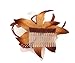 Feather and Flower Hair comb slide Fascinator with Glittery Spotty net Bridal Wedding Races Prom (Bronze)