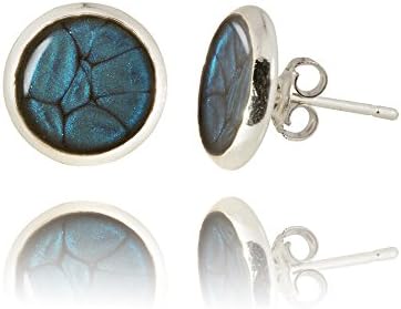 Classic Casual Small Stud Earrings for Women (Style 11 - Round Dark Blue Silver)