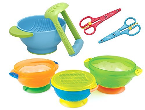 NUK Mash N Serve Bowl with Food Shears & Stay Put Suction Bowls