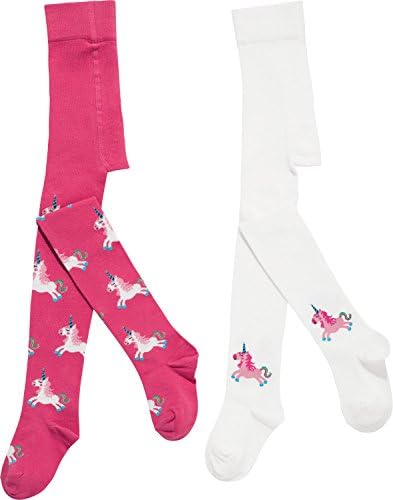 Kinderbutt pack of 2 tights pink/white size 116/122