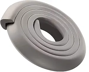 SIYANSHU Bumper Strip, 2M DIY Thicken Table Edge Guard Protectors Baby Kids Security Desk Fireplace Countertop Pre-Taped Corners Widen Strip Cushion for Room Decor (Pack of-1, Gray)