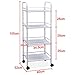 Tinxs Multifunctional Dentist Treatment Beauty Salon Spa Tattoo Wax Equipment 4 Tiers Trolley Shelf Cart 60.5cm x 32cm x 100cm(W&D&H)