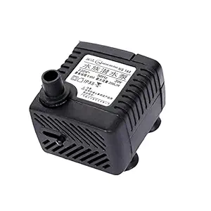 VENUS AQUA Mini Water Fountain Pump 3W Small Submersible Pump for DIY Crafts Min Vertical Fountain and Aquarium/Fish Tank (Black, Power:3W, H.MAX:0.6M, Flow Rate:200L/H)