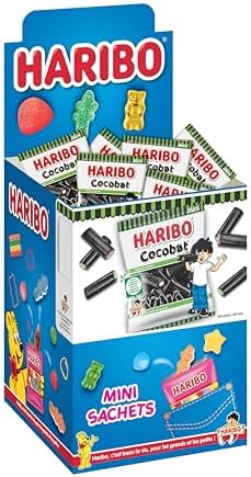 Haribo Mini Cocobat, Caramelle Gommose Ripiene, Gusto Liquirizia, Ideali Per Feste - 30 Bustine Da 40gr [1200gr]