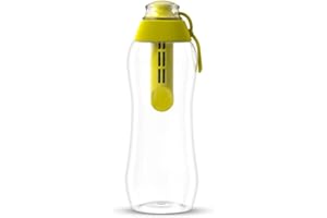 DAFI Sport Water Bottle with Filter YELLOW | 10 oz | personal reusable water bottle, backpacking filter replacement, tap water straw purifier, clearly filtered water for travel | Made in Europe