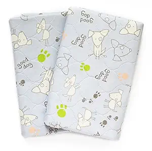 ChewieMac Dog Washable Dog Pee Pads (2-Pack) Gray Pattern, Large, Reusable Puppy Training Supplies Floor Mats, Waterproof, Super Absorbent, Washable Puppy Pads Whelping, Potty, and Crate Use