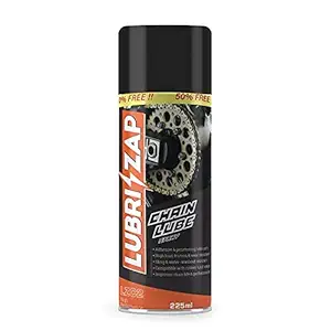 LUBRIZAP Chain Lube Spray for All Bikes, Wear Resistant Lubricant Clean Chain Spray for Improve Chain Life & Performance Accessories (225 ml) - Pack of 1