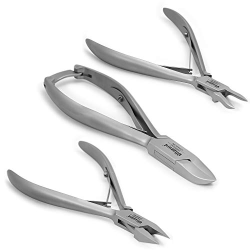 Blizzard Pinces à Ongles Professionnel - Set de Podologie 3-Pièces - Coupe Ongles - Mors Effilés, 13cm - Mors Légèrement Concaves, 14,5 cm - Mors Fins Bec Plates, 13 cm - Acier Chirurgical Inoxydable - Forgé en Allemagne - Podologie CE Dispositifs Médical