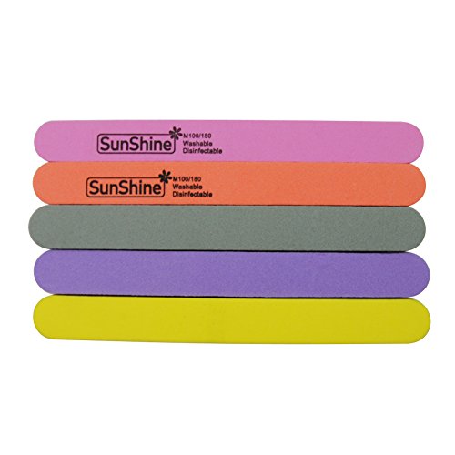 Coscelia 5 pcs Washable Sunshine File Sponge Buffer Sandpaper Nail Art Sets