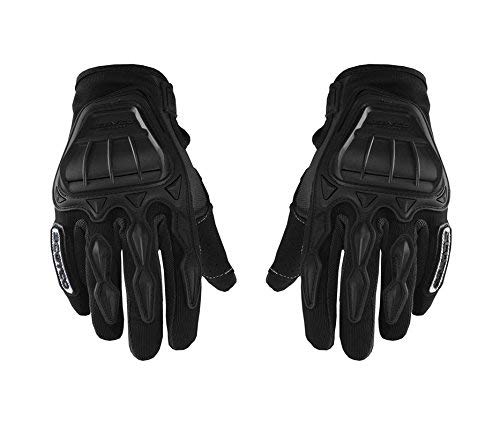 AllExtreme EXAFGB2 Unisex Anti-Slip Polyster Full Finger Gloves with Microfiber Cleaning Towel for Weight Lifting, Riding, Fitness & Outdoor Acivity (Black, XL)