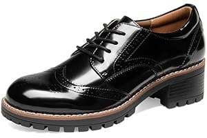 DREAM PAIRS Women's Classic Oxfords Heels T-Strap Dress Shoes