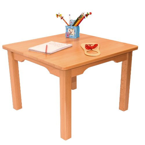 Children's Furniture Solid Beech Wood Children's One Table Natural Varnish