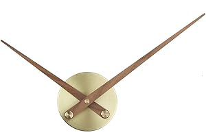 Timelike Lancette 3D, grandi da parete, a forma di ago, per orologi da parete, da costruzione, decorazione, meccanismo orologio al quarzo (oro + legno 10 cm)