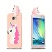 Produktbild Galaxy A3 2017 Hülle, Samsung A3 2017 Schutzhülle Einfarbig, 3D Rosa Einhorn Muster Design Handy Hülle für Samsung Galaxy A3 2017(4.7 pouces), Ultra Dünn TPU Weich Silikon Handycover Schale Schutzhülle Ultradünnen Etui Anti-Stoß Kratzfeste Case Cover--Rosa 3D Einhörner