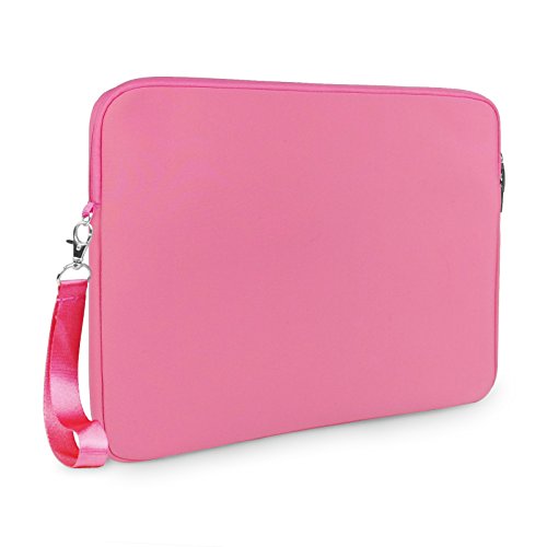Lavievert weiches Neopren Hülle Sleeve Laptoptasche, Schutzhülle Tasche für 13 Zoll MacBook Air / Pro / Pro Retina und 13-13,3 Zoll Laptop / Notebook Computer / Ultrabook mit dem Reißverschluss (Farbe: Schwarz/Pink) (Pink)