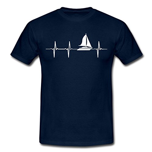 SpreadshirtSail Boat Heartbeat Sailing Men's T-Shirt