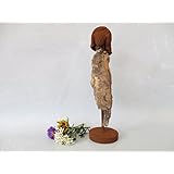 Treibholz Skulptur, Keramik Figur in Rost Optik, abstrakte Frau, Statue mit Schwemmholz und Ton mit Rost Effekt veredelt, ca. 6 x 23 cm, Unikat Designer-Stück