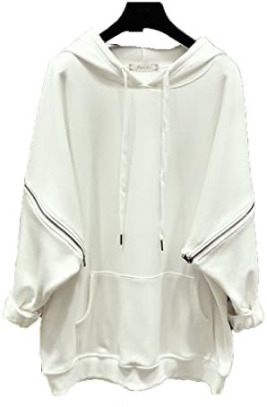 CHLXI Women's Solid Color Long Sleeved Hoodie Jacket Korean Loose Loose Thick Sets Of Sweater,White-OneSize