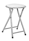 PEGANE Tabouret Pliante alu-Blanc, L30 x H45 x P30 cm