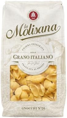 La Molisana - Gnocchi n. 26, Pasta Classica da Solo Grano Italiano, Trafilata al Bronzo, Forma Tonda e Rigata Ideale per Sughi Ricchi o al Forno, Confezione da 500 g