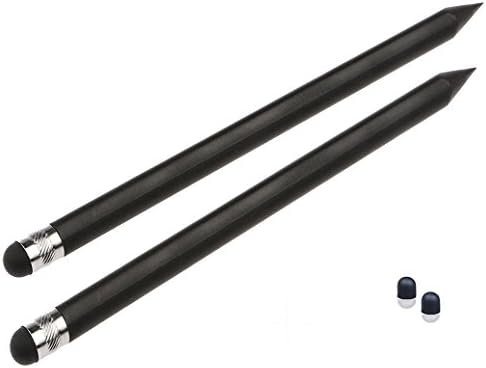Pencil Stylus, itPlus 2PCS 2 IN 1 Capacitive Stylus Pencils Pen with 2PCS Extra Replaceable 0.8mm Fine Point Rubber Tips Universal for Tablet/iPad Mini/Smartphones touch screens-Black