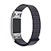 Produktbild Fitbit Charge 2 armband, SHOBDW Neuankömmling Luxus Nylon Sport Laufen Uhr Armband Handgelenk Band Strap für Fitbit Charge 2 (130-220MM, Dunkelblau)