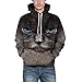 Produktbild Binggong Herren Shirt, Persönlichkeit Männer Casual Herbst/Winter 3D Print Hoodie Sweatshirt Langarm-Top, Promotion Casual Fashion Dunkelgraue Print Pocket Hoodie Basic