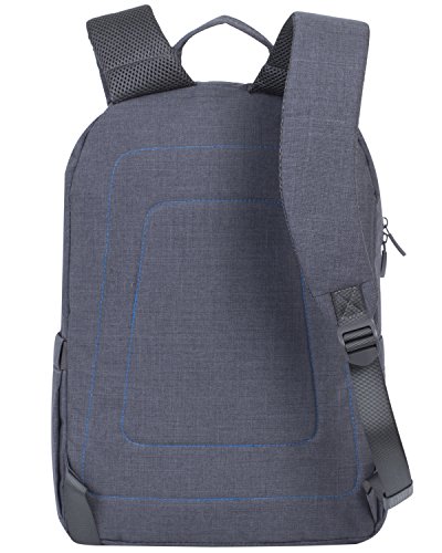 RIVACASE Notebook Rucksack bis 15 6        Stilvolle Tasche aus wasserabweisenden Material und extra verst  rkten Seiten - Grau