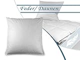 Feder + Daunen für erholsamen Schlaf - klassisches Kopfkissen ca. 80 cm x 80 cm oder Kassettenbett ca. 135 x 200 cm - geprüft nach Öko-Tex Standard 100 - für erholsamen Schlaf, Kopfkissen [80 cm x 80 cm]
